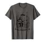 Bigfoot Play Guitar with Alien UFO, Sarcastic Alien Quote T-Shirt