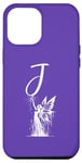 Coque pour iPhone 14 Pro Max Purple Magical Fairy Lettre J Illustration Fantasy Lover