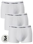 Calvin Klein 3 Pack Low Rise Trunks - White, White, Size M, Men