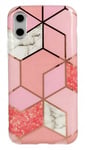 iPhone X / iPhone Xs Skal - Marmor Geometry Rosa