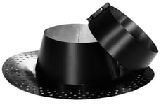 Takbelegg Ø300 MM 0-10° sort med aluminiumsflens for takpapp