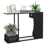110cm Console Table w/ Plant Position 2 Storage Cube Marble Top Entryway Table