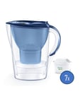 Carafe filtrante Brita Marella Bleu + Pack de 6 filtres à eau Brita Maxtra Pro All in 1 Blanc
