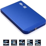 Disque dur externe Boîtier Disque Usb 3.0 Ultra Thin Sata 2.5 "Case Portable Hdd Bleu