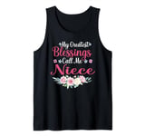 My Greatest Blessings Call Me NIECE Sunflower Mother's Day Tank Top