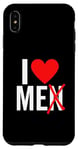 Coque pour iPhone XS Max Cœur rouge avec inscription « I Love Men I Love Me »