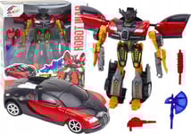 Leantoys Robot Auto 2In1 Transformation Tillbehör Vapen Röd