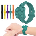 Simple Dimple Sensory Fidget Toy, Stress Relief Bracelet, Stress Relieving Fidgeting Game for Kids Adults,Relief Flip Puzzle Press Finger Bubble Music Bracelet Anxiety Relief Kill Time (Green)