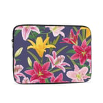 Laptop Case,10-17 Inch Laptop Sleeve Carrying Case Polyester Sleeve for Acer/Asus/Dell/Lenovo/MacBook Pro/HP/Samsung/Sony/Toshiba,Colorful Lilies Flower On Dark Purple 17 inch
