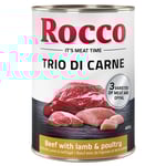 Ekonomipack: Rocco Trio di Carne 24 x 400 g - Nötkött, lamm & fjäderfä