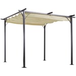 3x3m Outdoor Pergola Metal Gazebo Porch Awning Retractable Canopy