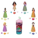 Mattel Princesses Disney Mini-Poupées Royauté Color Reveal avec 6 surprises, dont une bague parfumée et 4 accessoires (les poupées peuvent varier), série Garden-Party HRN63