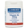 LAMBERTS Vitamin B6 (Pyridoxine) - 100 x 50mg Tablets