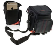 Navitech Black Camera Shoulder Bag Compatible with Panasonic LUMIX DC-TZ200D Com