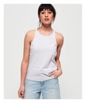 Superdry Womens Orange Label Essential Tank Top - Grey Cotton - Size 16 UK