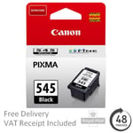 Genuine Canon PG545 Black Ink Cartridge - For Canon PIXMA TS3150