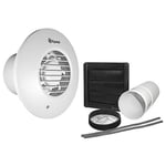 Xpelair 93014AW Simply Silent LV100HTR 4"/100mm Humidistat Round Intermittent Extractor Fan Kit