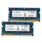 2PCS For Crucial 4GB 2RX8 PC3L-12800S DDR3 1600Mhz 204Pin Laptop Memory RAM @dd