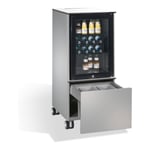 C + P Möbelsysteme Support réfrigérateur C+P Asisto avec poubelle, H1150xL500xP600mm aluminium blanc