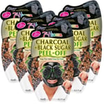 5 Pack 7th Heaven Charcoal Black Sugar Peel Off Deep Pore Detox Face Masks