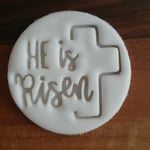 He is Risen Easter Embossing Stamp, fondant stamp, Cute, Cupcake, Easter Style 2