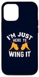 Coque pour iPhone 13 I'm Just Here to Wing It Jeu de mots amusant avec ailes de poulet grillées