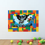 Batman Lego Bricks Frame Full Multi Colour Wall Art Sticker Decal Mural Children's Superhero Transfer Graphic Print