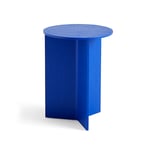 Slit Table Wood Round High Vivid Blue