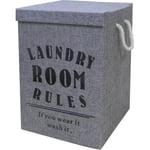 esbada skittentøykurv laundry room rules skittentøykurv, grå lin, "laundry rules
