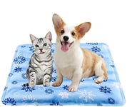 N / A Cooling Cushion Sleeping Mat,Ice pad,Dog Cats Pet Cooling Pad Cushion Cold Bed Blanket Ice Silk Cooling Mat Heat Dissipation Pad for Car Seats Beds in Summer (Snowflake, 30x40cm)