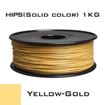 HIPS Yellow Gold Nipseyteko filament pour impression 3D, consommable d'imprimante en plastique, couleur unie, haute qualité, 1.75mm diamètre, poids bobine 1kg
