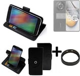 360° Case for Realme 11 Pro + Bumper Wallet Case Universal black leatherette Bo