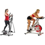 Sunny Health & Fitness Legacy Stepping Elliptical Machine, Total Body Cross Trainer with Ultra- Quiet Magnetic Belt Drive SF-E905 and Exercise Bike Pro Indoor Cycling Stationary Bike - SF-B901