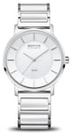 Bering 19535-754 Solar Polished Silver (35mm) White Dial / Watch