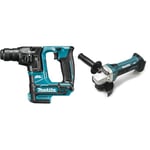 Makita HR166DZ 12V Max Li-Ion CXT Brushless 16mm Rotary Hammer SDS-Plus - Batteries and Charger Not Included Blue & DGA452Z 18 V Body Only Cordless Li-ion Angle Grinder, Small