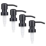 Vaorwne Soap Dispenser Replacement Pump,4Pack Rust-Proof Stainless Steel with Black Metal Coated Pumps Fit Standard 8Oz/16Oz Boston Round Bottles