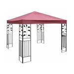 Toile de Rechange pour Pavillon Toile de Toit pour Tente Canopée pour Tonnelles 300 x 300 cm Vin Rouge - Costway