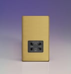 Varilight Dual Voltage Shaver Plug Socket 240V/115V 240V/115V Brushed Brass XDBS