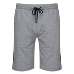 DKNY Men's Jersey Cuffed Lounge Short in Grey with Contrasting Red Piping, Leg Branding & Side Pockets, Extra Large