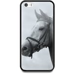 Apple Iphone 5 / 5s Se Svart Mobilskal Med Glas Häst