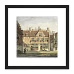 Jelgerhuis Street In Amersfoort Painting 8X8 Inch Square Wooden Framed Wall Art Print Picture with Mount