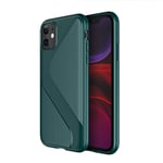 SAHUD Ultrathin Phone Case for iphone 11 S-Shaped Soft TPU Protective Cover Case, for iPhone 11 (Color : Green)
