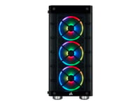 CORSAIR iCUE 465X RGB - Tour - ATX - panneau latéral fenêtré (verre trempé) - pas d'alimentation (ATX) - noir - USB/Audio