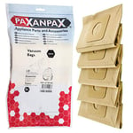 Paxanpax VB805 Lot de 5 Sacs en Papier compatibles pour LG T2700, T2900, V3310D, V3300D Rowenta Power, Compacteo, City Space Tesco VC108, VCBD1411 Series Marron