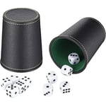 2-pack läder tärningskopp set - skaka med 10 prick tärningar för spel