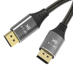 AKKKGOO 8K DisplayPort Cable 5M Ultra HD DisplayPort 1.4 Male to Male Nylon Braided Cable, 7680x4320 Resolution, 8K@60Hz, 4K@144Hz, 32.4Gbps, HDP, HDCP for PC, Laptop, HDTV, DP to DP Cable