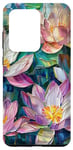 Coque pour Galaxy S20 Ultra Style de peinture à l'huile de fleurs de lotus Art Design