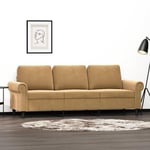 3-personers sofa 180 cm fløjl brun