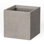 Kante Pot de Fleurs carré léger et Moderne Fait à la Main pour intérieur et extérieur, béton, Gris Vieilli, 25,4 x 25,4 x 25,4 cm