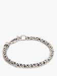 AllSaints Unisex Sturdy Rope Chain Link Bracelet, Warm Silver